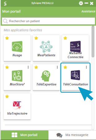 Accès à la téléconsultation depuis MonSisra