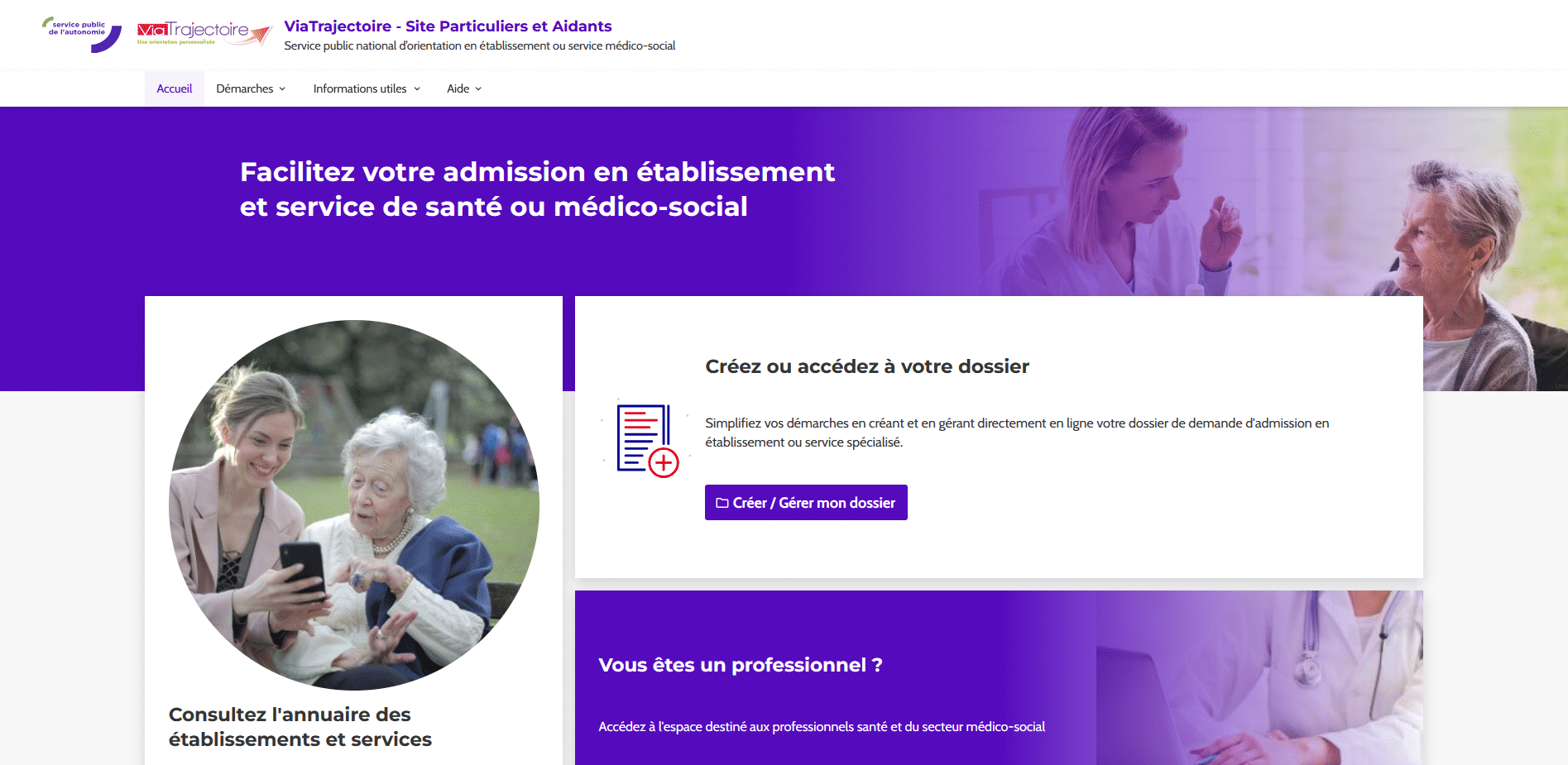 Site usager ViaTrajectoire